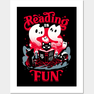 Occult Reading - Cute Evil Cats Book Ritual Posters and Art